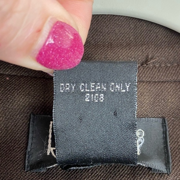 Rafaella Petite Full Zip Side Buckle Embellished Blazer Jacket Women's 10P Brown - Picture 9 of 9